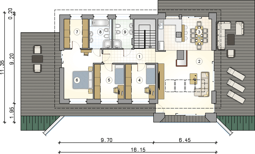 План 2 этажа дома KBB-3935-27 План 2 этажа дома KBB-3935-27