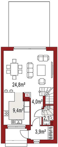 План 1 этажа дома EBB-1165-69 План 1 этажа дома EBB-1165-69