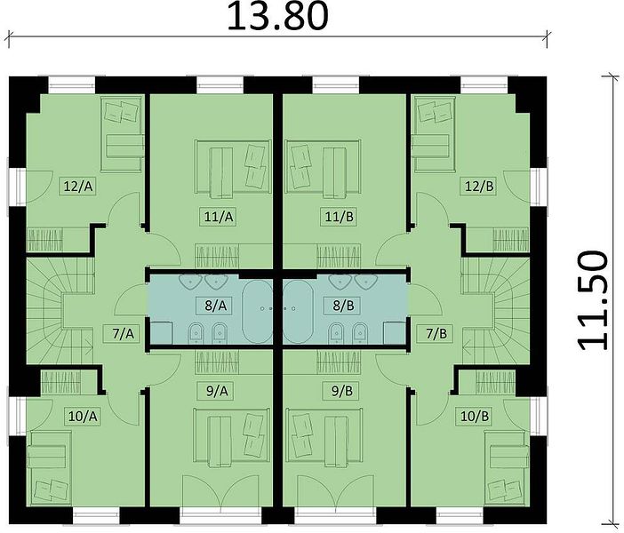 План 2 этажа дома BED-7118-26 План 2 этажа дома BED-7118-26
